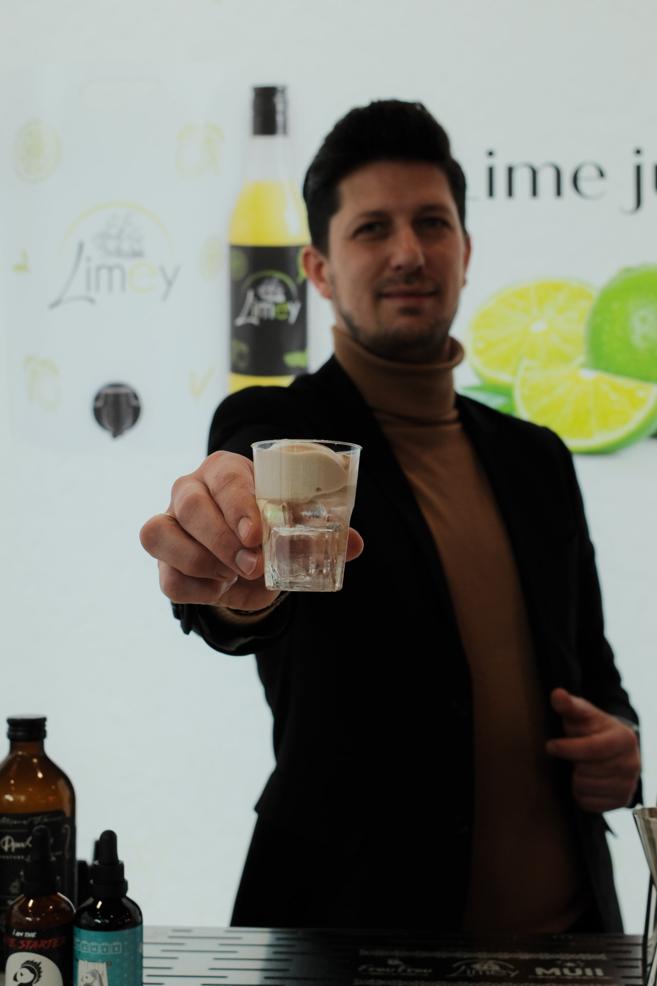 Serving a clarified serve at the GV & JP bar during HORECA 2026