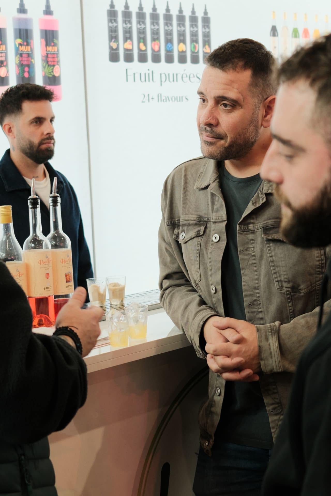 Bartenders tasting the range at the GV & JP stand